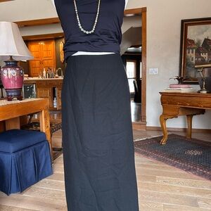 I. Magnin 80’s Luxury Black Maxi Skirt Size Large #CBK